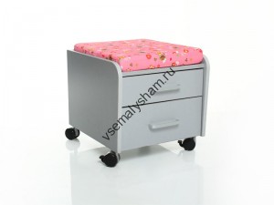 серый -подушка розовая со зверятами