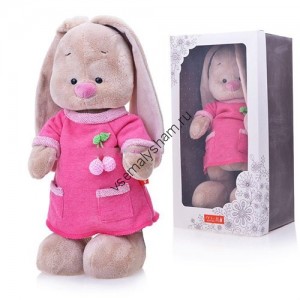 Мягкая игрушка Budi Basa Зайка Ми  в розовом платье с вишенкой 32 см