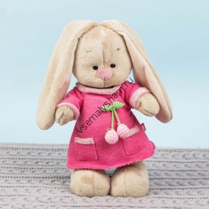 Мягкая игрушка Budi Basa Зайка Ми  в розовом платье с вишенкой 32 см