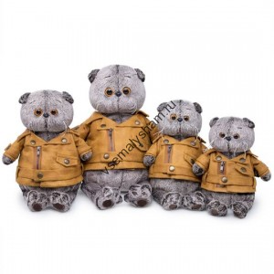 Кот Басик в куртке-косухе 30см