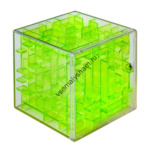 Лабиринтус Куб 6 см зелёный прозрачный