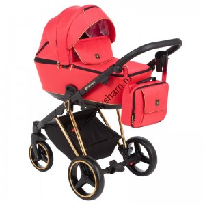 Коляска Adamex Cristiano Special Edition (3 в 1) (КРАСН+КРАСН.ПЕРФ.КОЖА+ЗОЛОТ.РАМА)	CR412