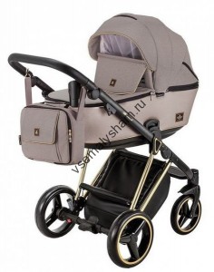 Коляска Adamex Cristiano Special Edition (2 в 1) CR451 БЕЖ+БЕЖ.ПЕРФ.КОЖА+ЗОЛОТ.РАМА(CR451)