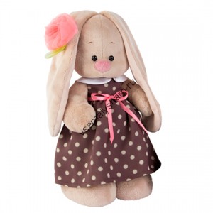 Мягкая игрушка Budi Basa Зайка Ми в кофейном платье и цветком на ушке 32 см