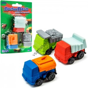 Набор Ластики-пазлы на блистере Грузовики