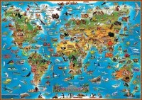 Настольная карта мира для детей Животные