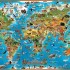 Настольная карта мира для детей Животные