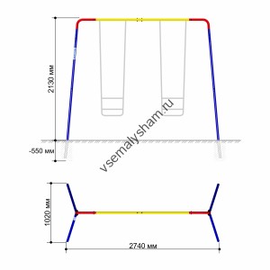 Качели двойные фанерные Romana R.103.28.04