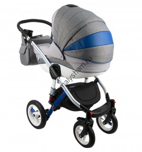 Коляска Adamex Aspena Grand (2 в 1)  серый+синий BLUE+WH