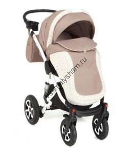 Коляска 2 в 1 Adamex Barletta 227W СВ.БЕЖ+БЕЖ.ЦВЕТОЧКИ