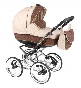 Коляска Adamex Katrina 3 в 1 610K бежевый+коричневый