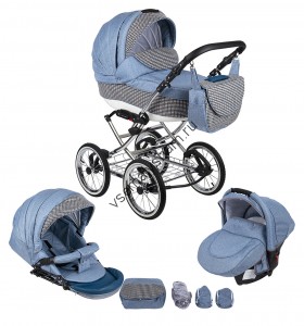Коляска Adamex Katrina 3 в 1 646K синий