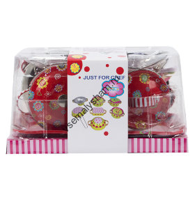 Набор посуды для кукол Игруша 12 предметов (металл) сh0386