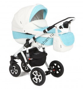 870S белая кожа+голубой принт