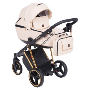 Коляска Adamex Cristiano Eco (2 в 1) (СВ.БЕЖ+СВ.БЕЖ.ПЕРФ.КОЖ+ЗОЛОТ.Р)	CR305