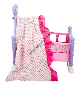 Кроватка-качалка для кукол Игруша с аксессуарами IND19751
