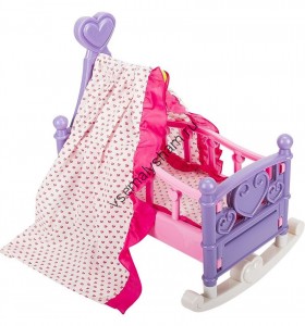 Кроватка-качалка для кукол Игруша с аксессуарами IND19751