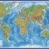 Карта Мир Физический 1:25М 120x78 см с ламинацией в тубусе